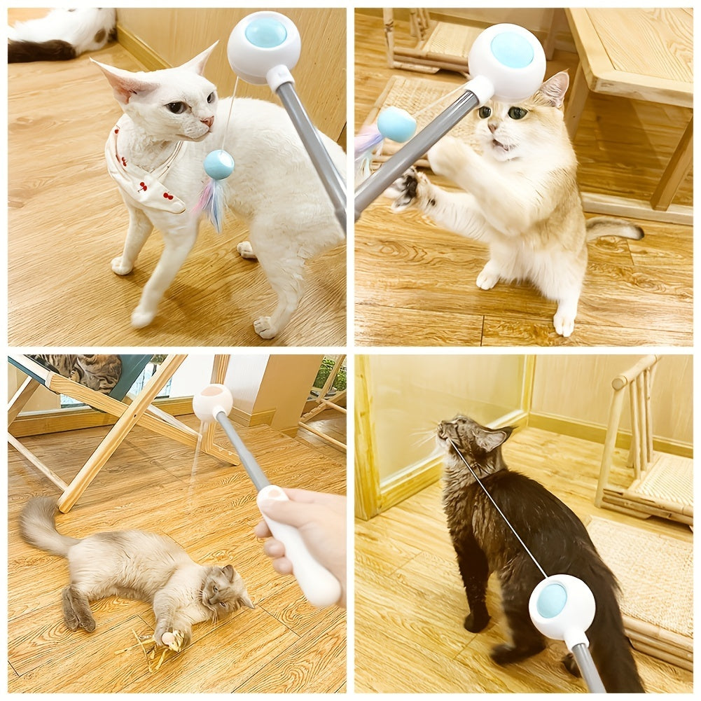Retractable Cat Wand Toy With Replacement Head