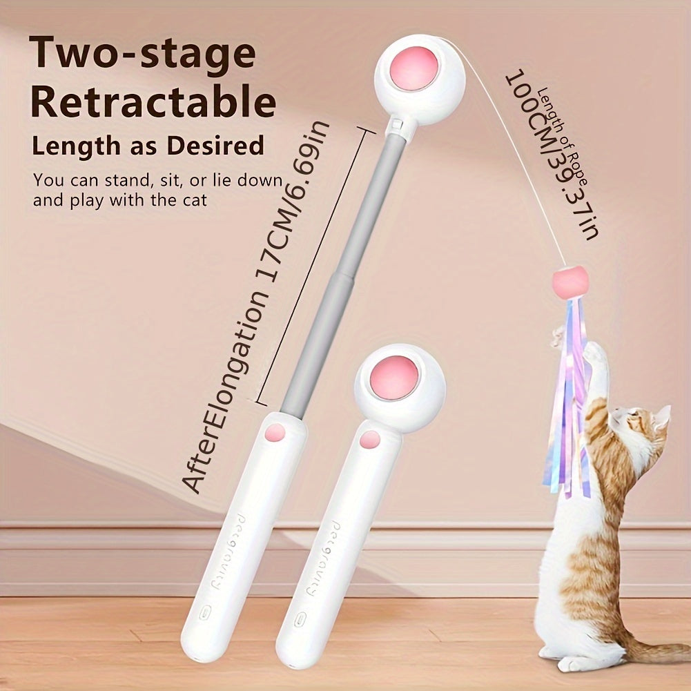 Retractable Cat Wand Toy With Replacement Head