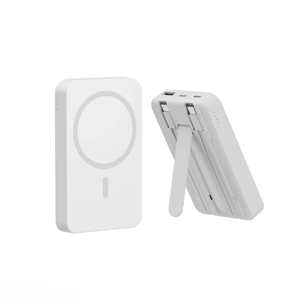 10000mAh Magnetic Wireless Power Bank with Built-in Cable & Kickstand