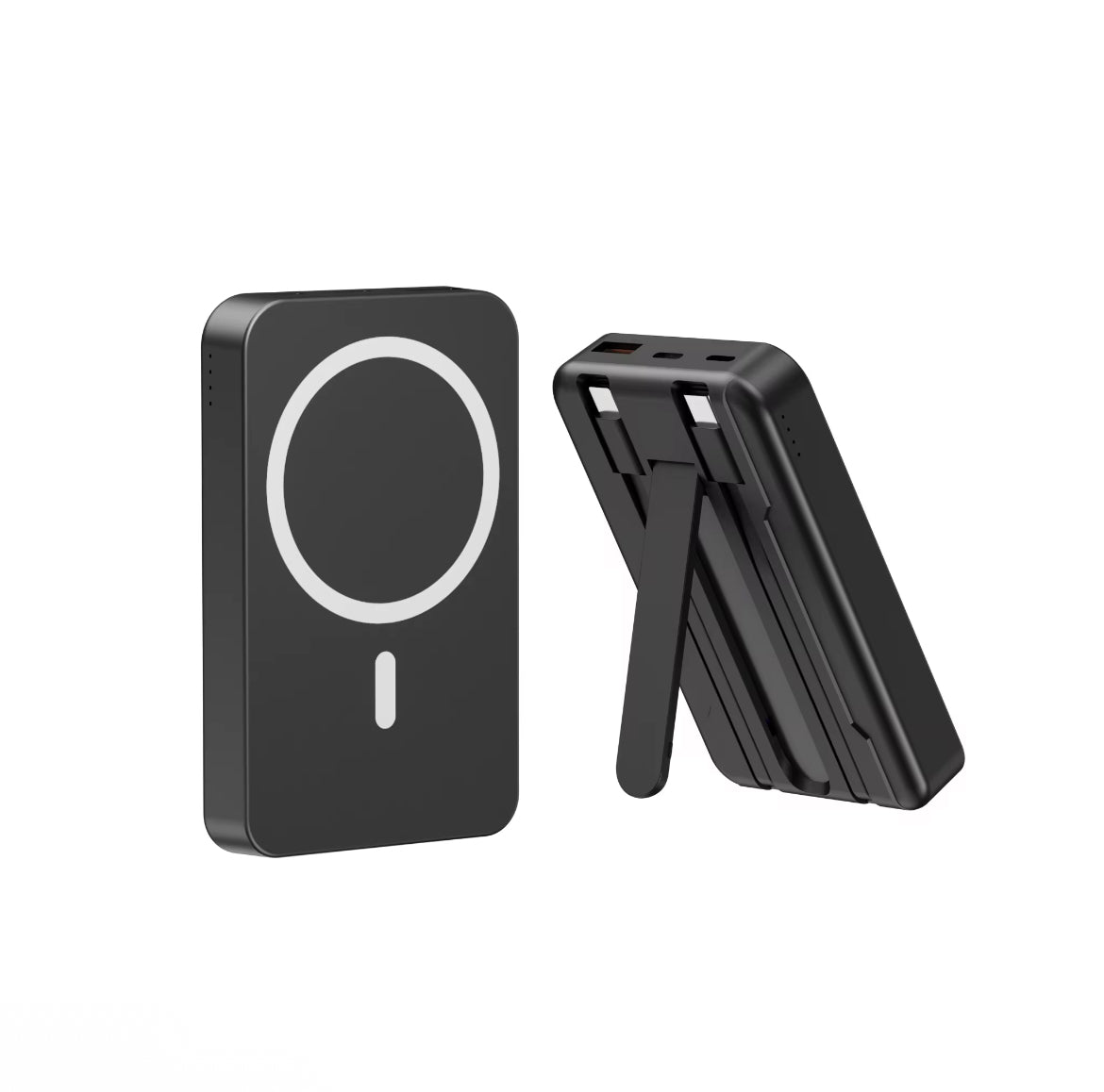 10000mAh Magnetic Wireless Power Bank with Built-in Cable & Kickstand