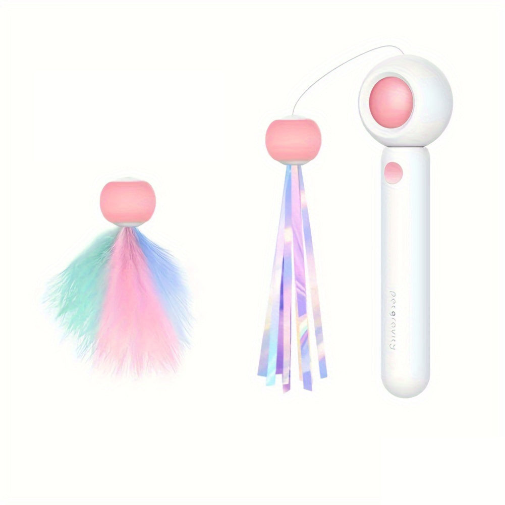 Retractable Cat Wand Toy With Replacement Head