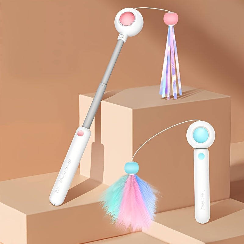 Retractable Cat Wand Toy With Replacement Head