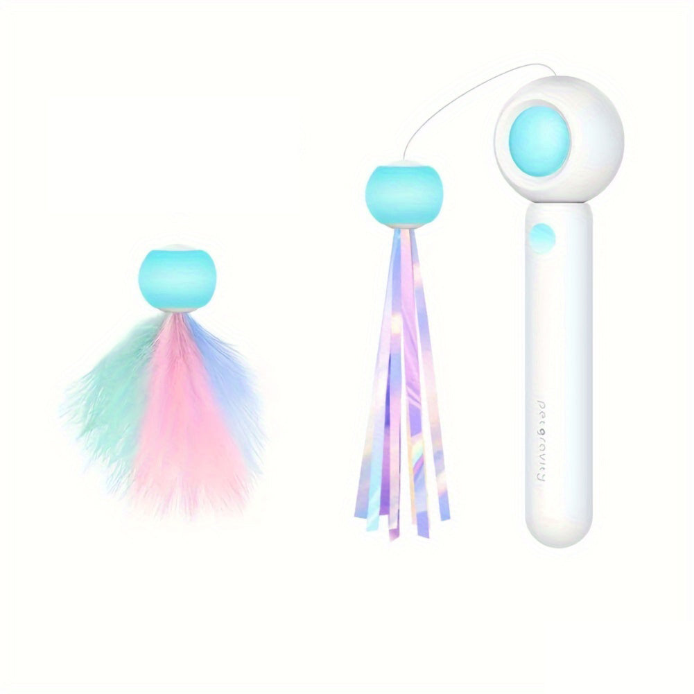 Retractable Cat Wand Toy With Replacement Head